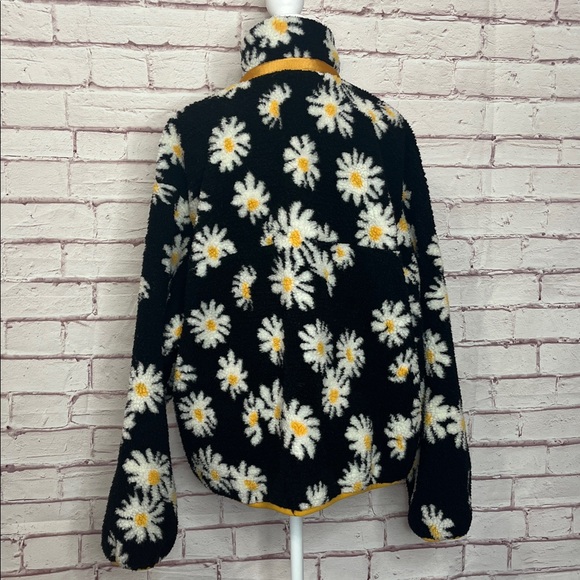 RARE Sundae School Daisy Print Full Zip Sherpa Fleece Jacket Medium - Picture 7 of 11